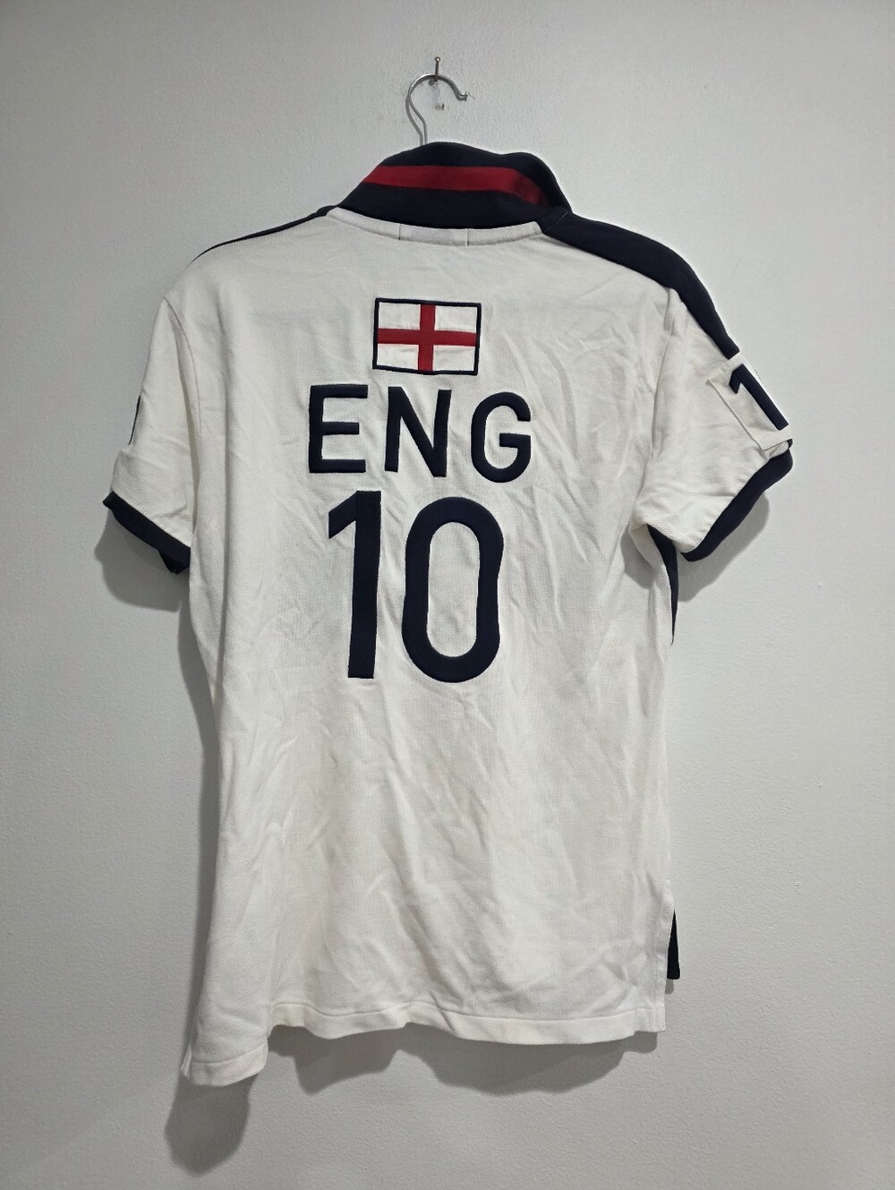 Polo Ralph Lauren England Flag Crest Custom Fit Polo Shirt Size Medium - Picture 8 of 16